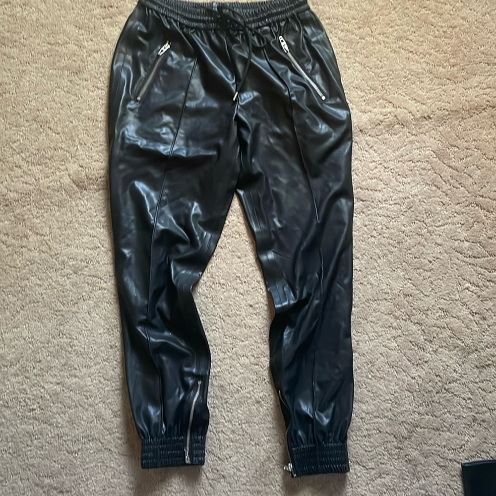 Blank NYC faux leather joggers